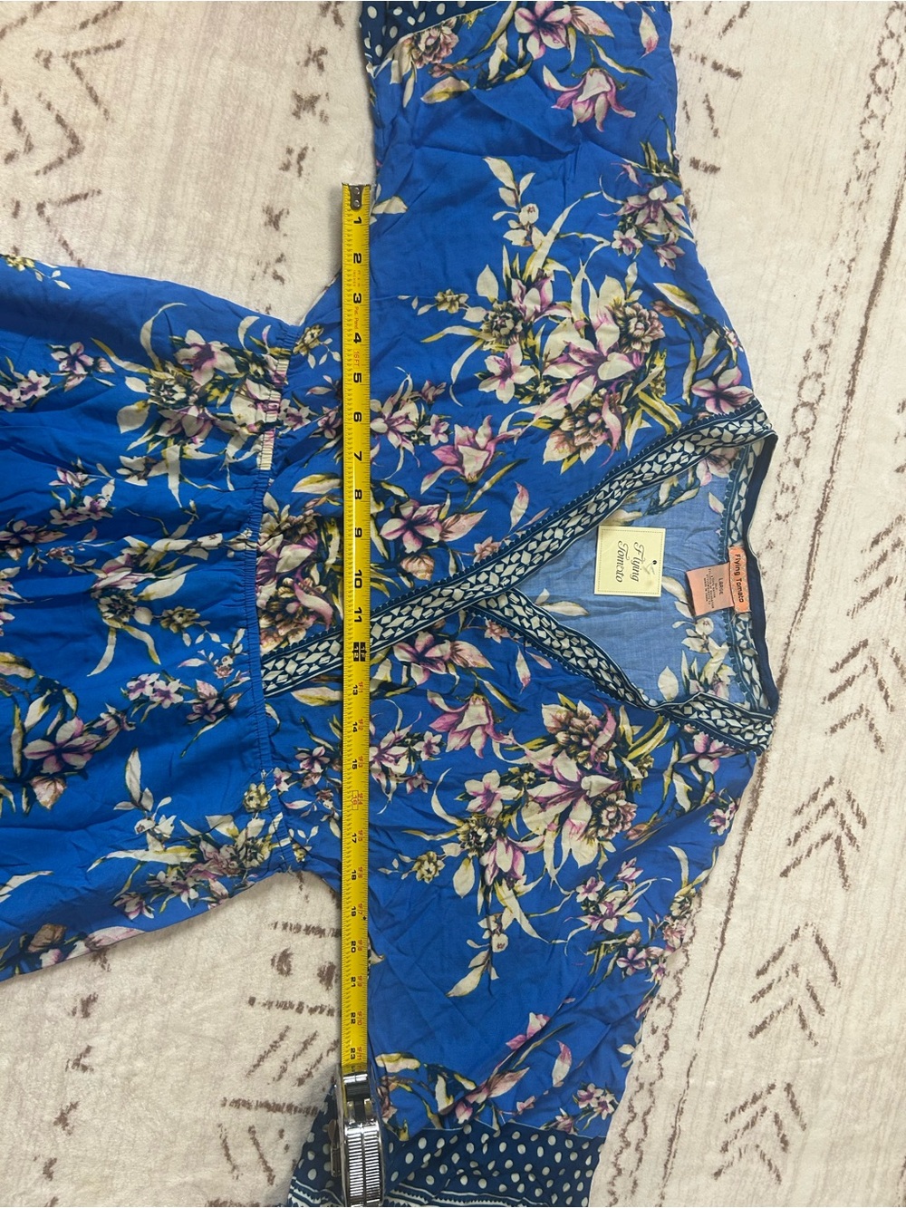 Flying Tomato NWT Blue Floral Boho Maxi Dress Large - Picture 10 of 11